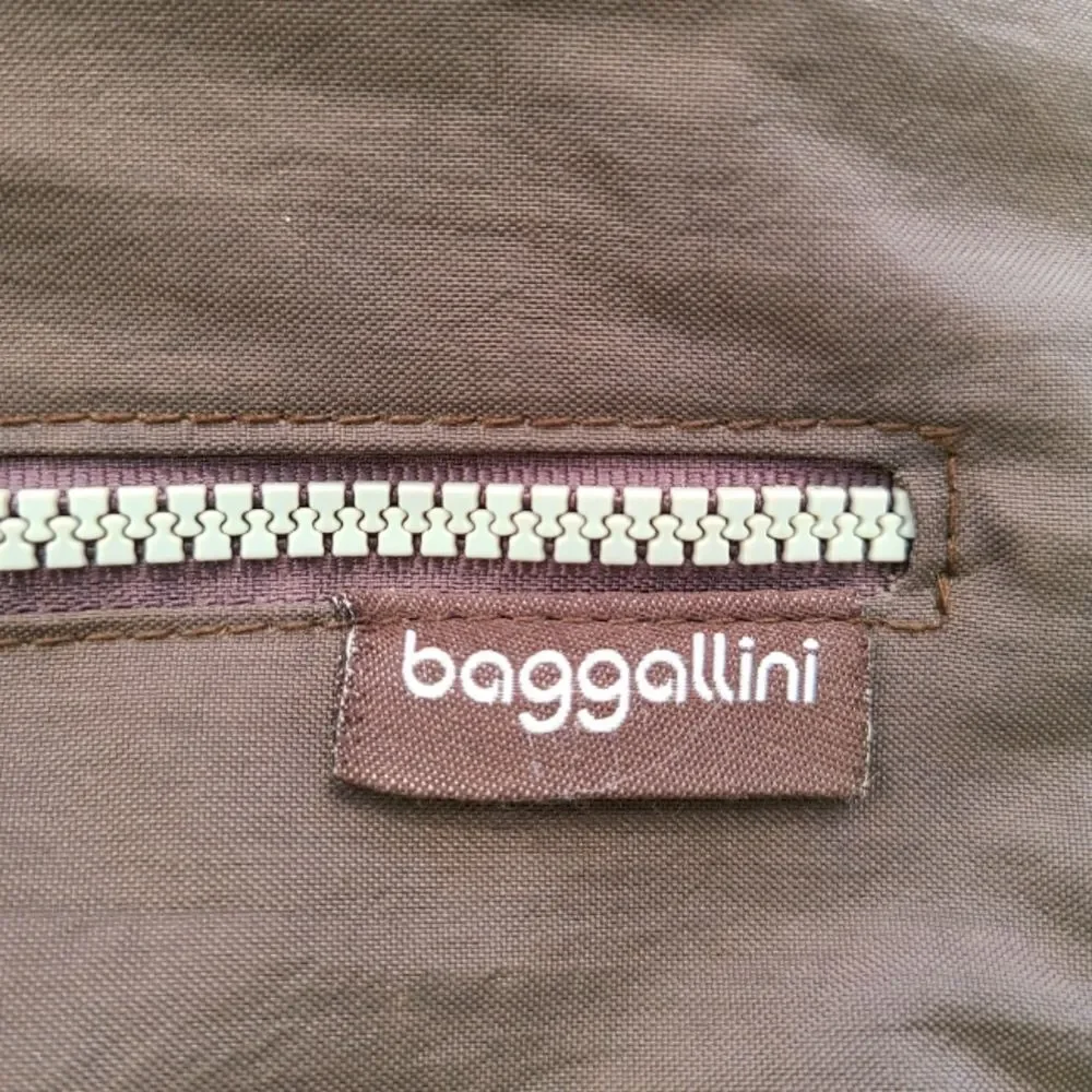 baggallini crossbody travel purse lightweight 3 zipper front dark grey bag